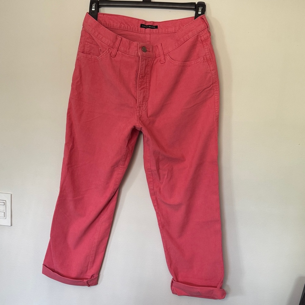 Lucky Brand Pink Boyfriend corduroy.